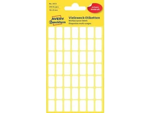 Avery Witte etiketten ft 16 x 9 mm (b x h), 294 stuks