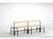 banc double,HxLxP 770x2000x725mm,barrettes en bois