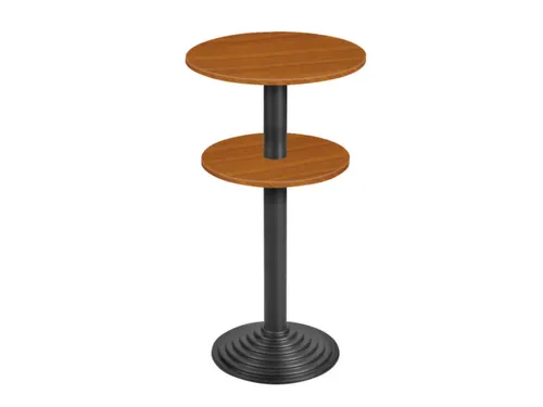 statafel,HxØ 1100x600mm,rond,schotelvoet zwart,blad kersenboom,2e bla
