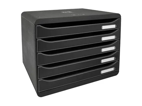 Ladenblok Big-Box Plus, horizontaal, zwart 5 laden