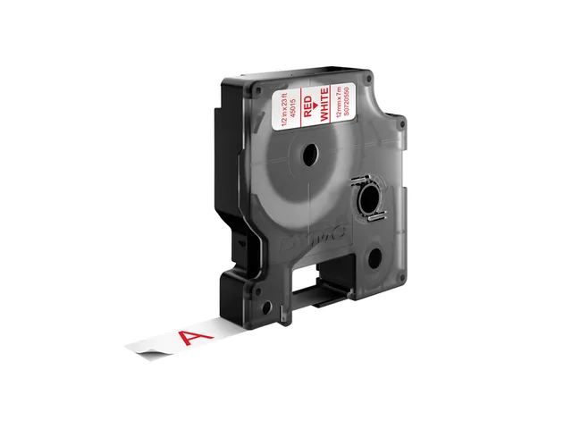 Labeltape Dymo LabelManager D1 polyester 12mm rood op wit