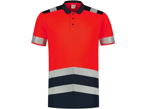 Tricorp 203007 polo, rood/marineblauw maat 6XL, per stuk