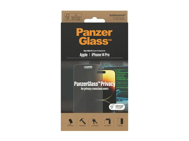 PanzerGlass Privacy Screen Protector iPhone 14 Pro | Ultra-Wide Fit