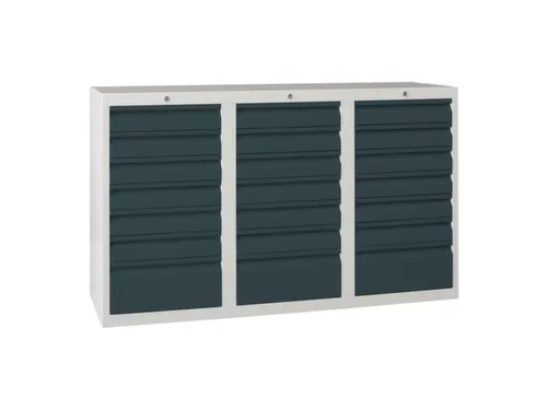 ladekast HxBxD 900x1500x500mm 21laden RAL7035 front RAL7016
