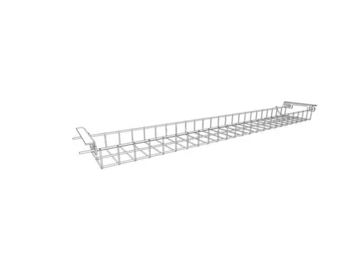 kabelbak,v. bureau,HxBxD 70x1400x160mm,v. tafel B 2000mm,zilverkleurig