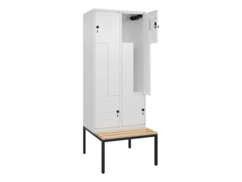Z-garderobekast,HxBxD 2120x800x815mm,4vak,vak B 400mm,draaigrendel