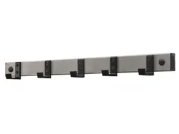Wandgarderobe HIQ 5 haken zwart aluminiumgrijs