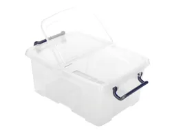 Opbergdoos 12 Liter Transparant Met Gedeelde Deksel