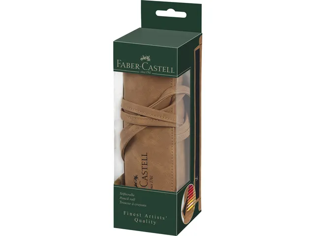 Roletui kunstleer Bruin, ruimte voor 45 stuks