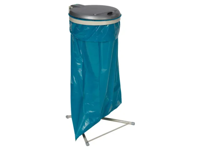 Afvalverzamelaar 120 Liter Enkelvoudig Staander Deksel Zilver