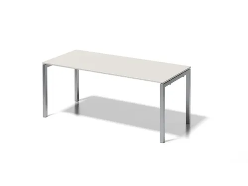 bureau HxBxD 740x1800x800mm blad grijswit 4-voeten zilverkleurig