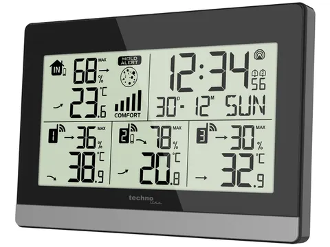 Weerstation Technoline WS 7065 144x96x38mm zwart/zilver met 3 buitense