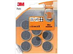 Ultraresistente Vilten Pads Zelfklevend Grijs 22 mm Blister 8 Stuks