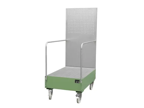 Verrijdbare Opvangbak,V. 2X200L Vat,Opvangvol. 215L