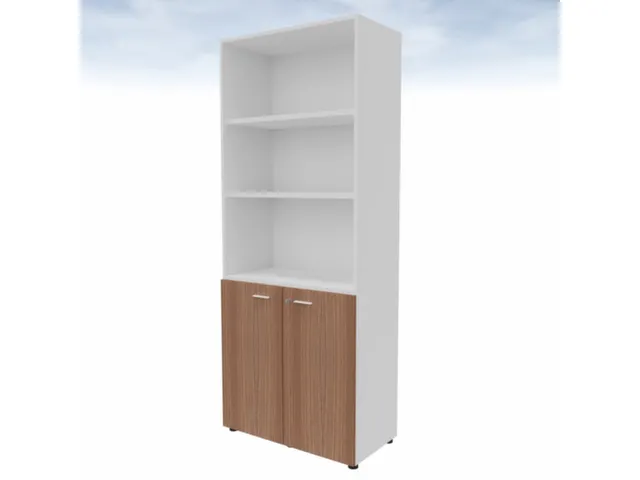 kantoorkast,HxBxD 2140x860x450mm,4xhouten vloer,5ordnerhoogte,romp wit