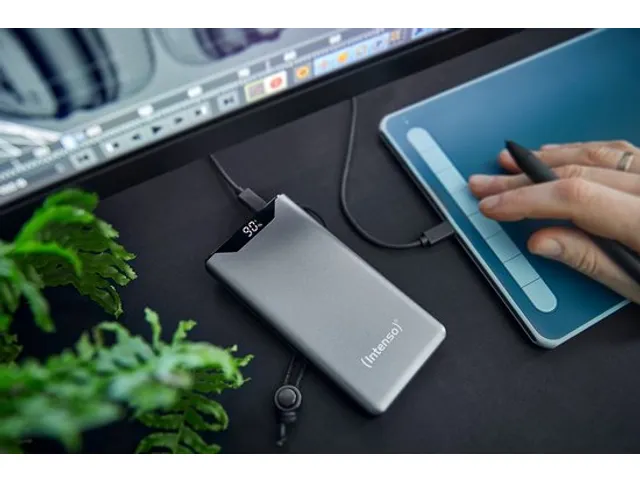 F10000 Powerbank 10.000 mAh Li-Po Display PD en QC 3.0 grijs