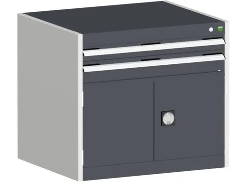 ladekast HxBxD 700x800x525mm 2laden RAL7035 front RAL7016