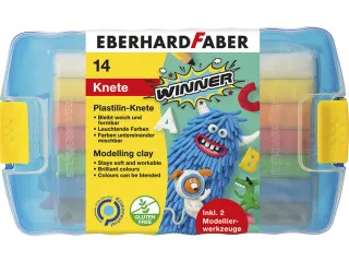 boetseerklei Eberhard Faber 10 assorti kleuren in bewaardoos - 1