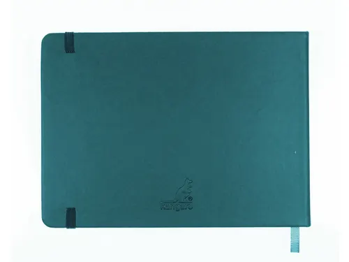 Schetsboek Kangaro A5 landscape dark turquoise PU HC 80 vel 140gr room