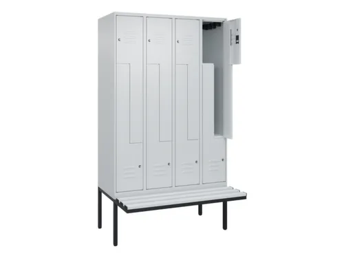Z-garderobekast,HxBxD 2120x1200x815mm,8vak,vak B 300mm,cil.-slot
