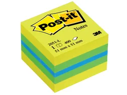 Memoblok 3M Post-it 2051L kubus 51x51mm lemon assorti 400vel