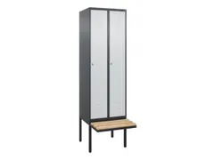locker met bank,HxBxD 2120x600x815mm,2vak,vak B 300mm,cil.-slot