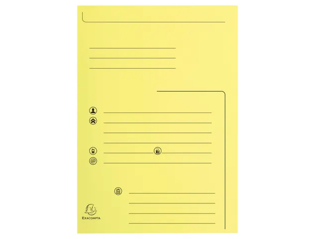 Dossiermap bedrukt 2 kleppen A4, 210 g/m², geel 25 Stuks