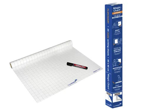 Legamaster Magic-Chart flipchart folie 60x80cm Wit met ruit 25 vel