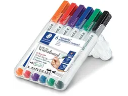 Etui 6 stuks Whiteboardmarker 1-2mm rond Assorti Compact