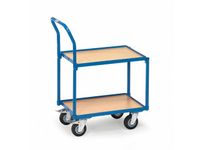 Rolplateau Met 2 Etages Hout 135400 250kg 600x400mm Duwbeugel Ral5007