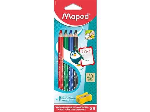 Whiteboardpotlood Maped Marker'Peps set 4 kleuren