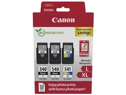 photo value pack 2 x PG-540L + 1 x CL-541XL, 5224B015, 4 kleuren