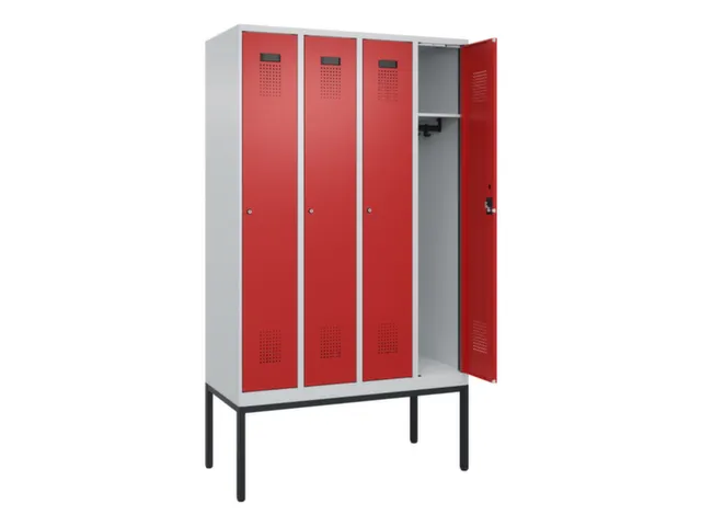 locker,HxBxD 2120x1200x500mm,4vak,vak B 300mm,cil.-slot,voetonderstel