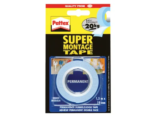Plakband Pattex Supermontage 20kg tot 80kg 19mmx1.5m