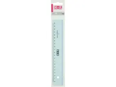 Règle en plastique M+R grise avec étui de rangement 20 cm