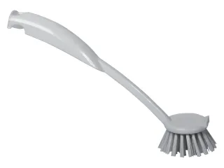 Afwasborstel Cleaninq basis plastic met ronde kop wit - 1