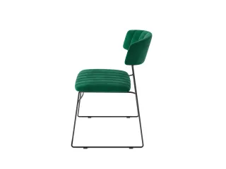 Stapelstoel Sledeframe Zwart met Velours zitting Groen - 2