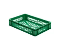 Euronorm-stapelbak 22l 120x600x400mm Wanden/bodem Opengewerkt Groen