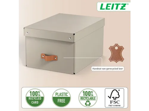 Leitz Puro Opbergdoos met deksel medium 17L set van 2 beige