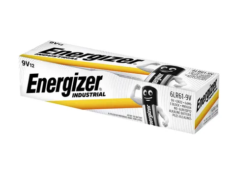 Batterij Industrial 9Volt alkaline doos à 12 stuks