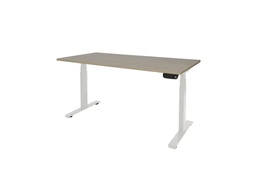 Elektrisch Bureau Dextro Plus 200x100cm Frame Wit Blad Robson Eik