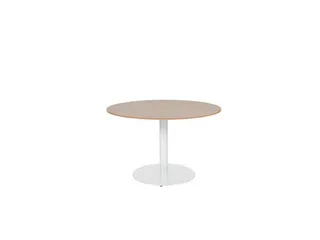 Linesto Vergadertafel Vaste Hoogte 120cm Rond Havana/Kersen 25mm Wit - 1