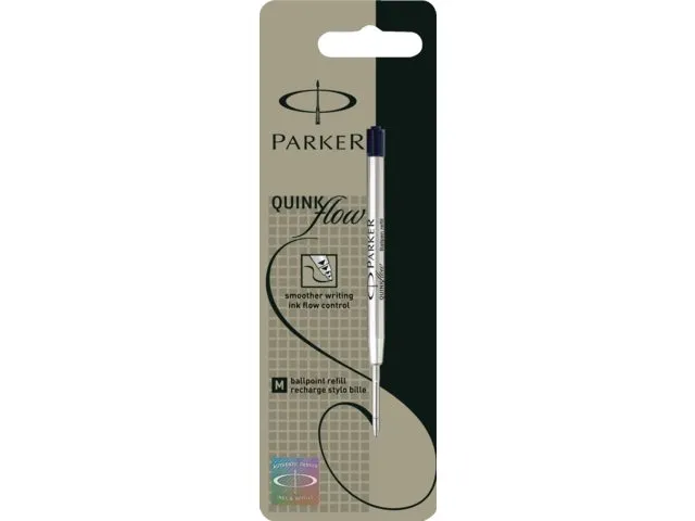 Balpenvulling Parker Quinkflow medium zwart blister à 1 stuk