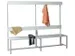 banc-patère,HxLxP 1600x2000x400mm,rails en plastique blanc