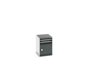 ladekast HxBxD 700x525x650mm 2laden RAL7035 front RAL7016 - 8