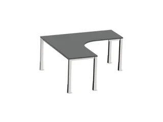 In hoogte verstelbaar bureau in vrije vorm,MS-donkergrijs - 2