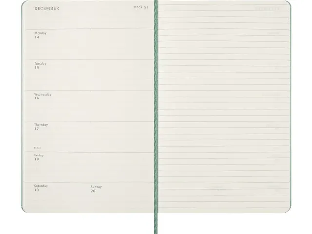 Agenda 2027 Moleskine 12M Planner Weekly 7dagen/1pagina large hc sage