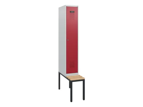 locker met bank,HxBxD 1950x300x815mm,1vak,vak B 300mm,cilinderslot