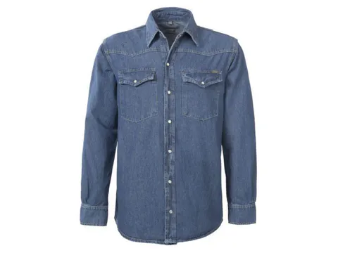 Chemise Brams Paris Brad A54, bleu jean, taille S, la piece