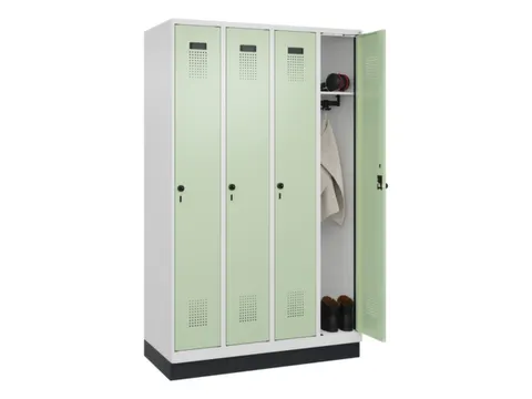 locker,HxBxD 1950x1200x500mm,4vak,vak B 300mm,draaigrendel,sokkel